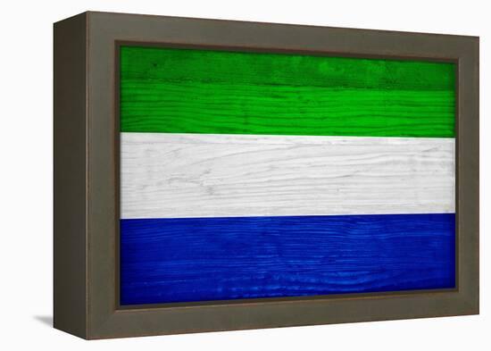 Sierra Leone Flag Design with Wood Patterning - Flags of the World Series-Philippe Hugonnard-Framed Stretched Canvas