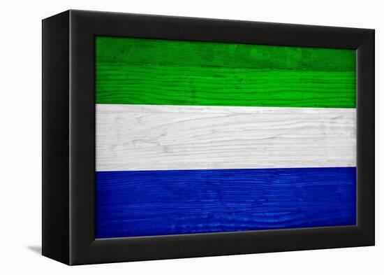 Sierra Leone Flag Design with Wood Patterning - Flags of the World Series-Philippe Hugonnard-Framed Stretched Canvas