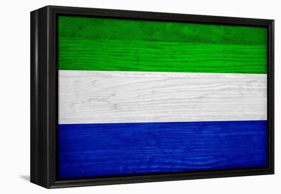 Sierra Leone Flag Design with Wood Patterning - Flags of the World Series-Philippe Hugonnard-Framed Stretched Canvas