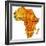 Sierra Leone on Actual Map of Africa-michal812-Framed Premium Giclee Print