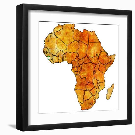 Sierra Leone on Actual Map of Africa-michal812-Framed Art Print