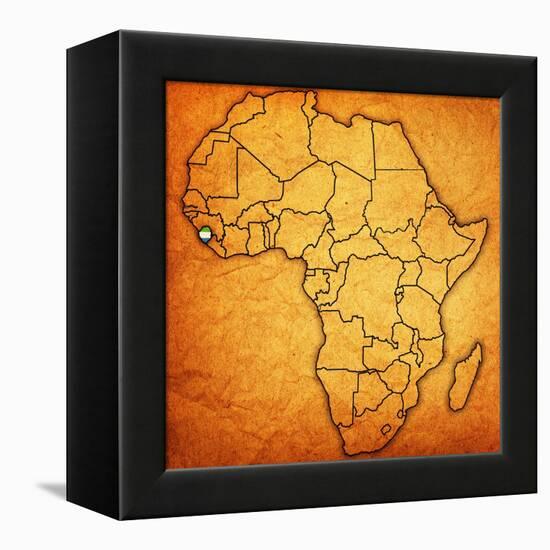 Sierra Leone on Actual Map of Africa-michal812-Framed Stretched Canvas