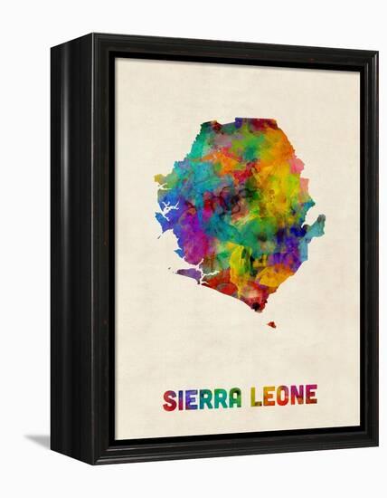 Sierra Leone Watercolor Map-Michael Tompsett-Framed Stretched Canvas