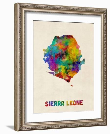 Sierra Leone Watercolor Map-Michael Tompsett-Framed Art Print