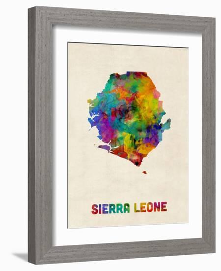 Sierra Leone Watercolor Map-Michael Tompsett-Framed Art Print