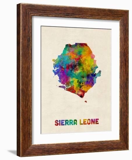 Sierra Leone Watercolor Map-Michael Tompsett-Framed Art Print