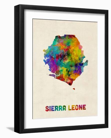 Sierra Leone Watercolor Map-Michael Tompsett-Framed Art Print