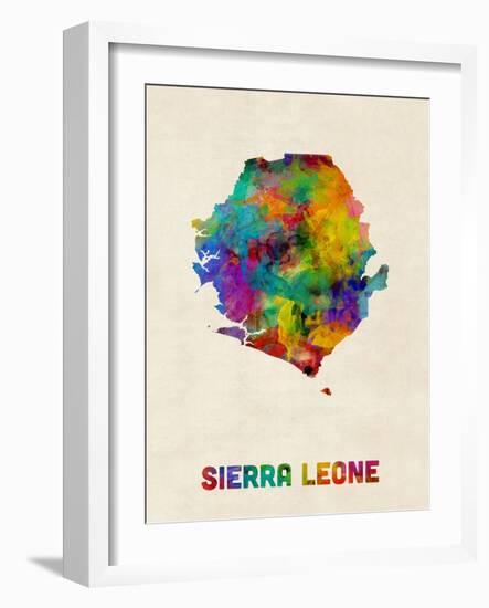 Sierra Leone Watercolor Map-Michael Tompsett-Framed Art Print