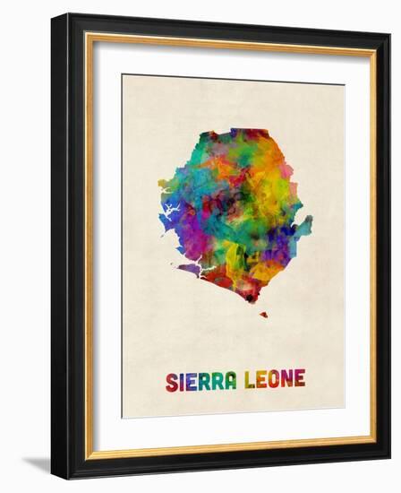 Sierra Leone Watercolor Map-Michael Tompsett-Framed Art Print