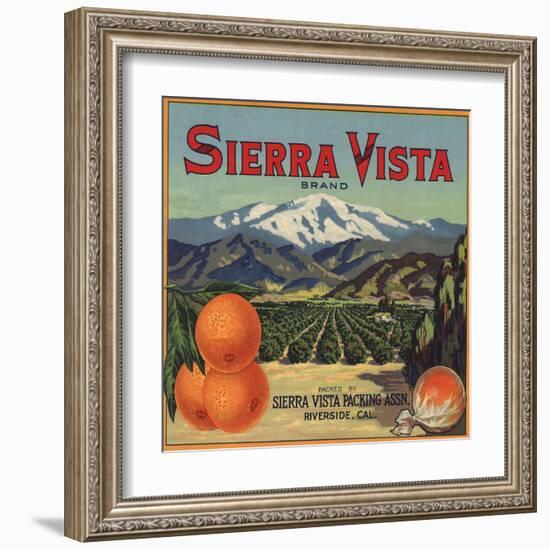 Sierra Vista Brand - Riverside, California - Citrus Crate Label-Lantern Press-Framed Art Print