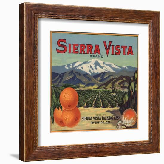 Sierra Vista Brand - Riverside, California - Citrus Crate Label-Lantern Press-Framed Art Print