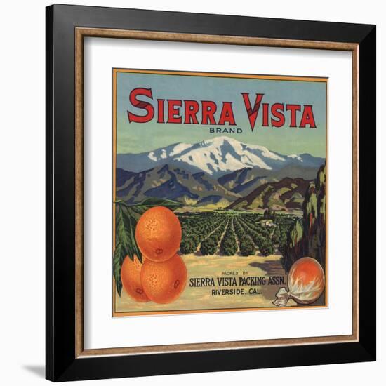 Sierra Vista Brand - Riverside, California - Citrus Crate Label-Lantern Press-Framed Art Print