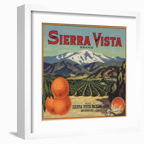 Sierra Vista Brand - Riverside, California - Citrus Crate Label-Lantern Press-Framed Art Print