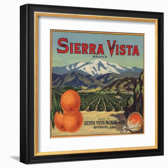 Sierra Vista Brand - Riverside, California - Citrus Crate Label-Lantern Press-Framed Art Print