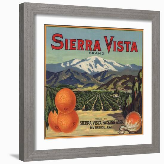 Sierra Vista Brand - Riverside, California - Citrus Crate Label-Lantern Press-Framed Art Print