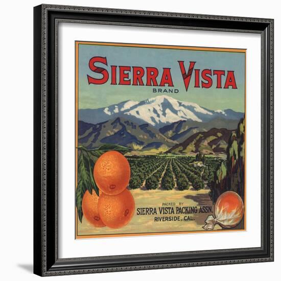 Sierra Vista Brand - Riverside, California - Citrus Crate Label-Lantern Press-Framed Art Print