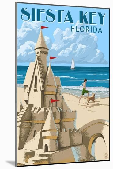 Siesta Key, Florida - Sandcastle-Lantern Press-Mounted Art Print