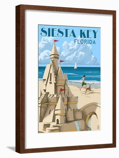 Siesta Key, Florida - Sandcastle-Lantern Press-Framed Art Print