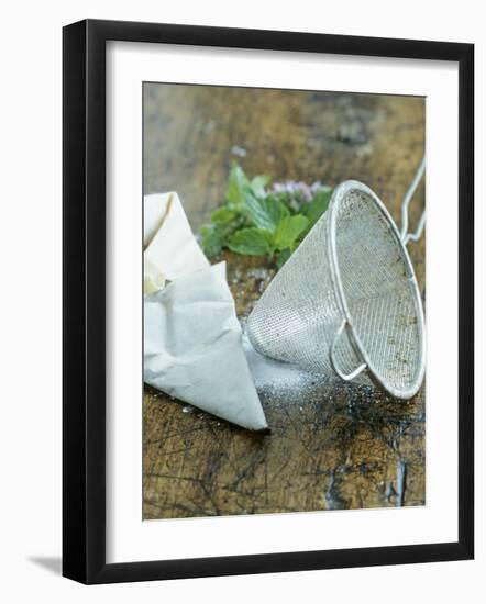 Sieve and Sugar-null-Framed Photographic Print