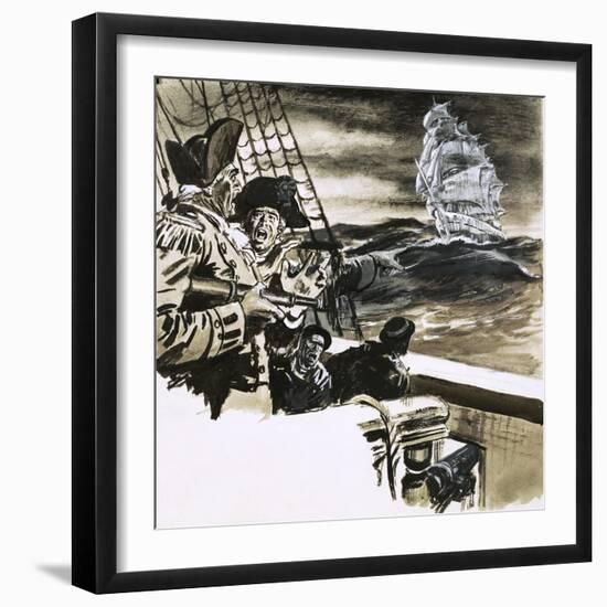 Sighting of a Ghost Ship-Ralph Bruce-Framed Giclee Print