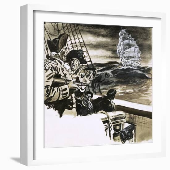 Sighting of a Ghost Ship-Ralph Bruce-Framed Giclee Print