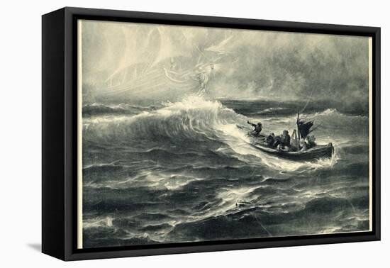 Sighting of "The Flying Dutchman" Raises False Hopes for a Boatload of Shipwreck Survivors-Hermann Hendrich-Framed Premier Image Canvas