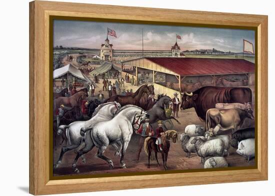 Sights at the Fair Ground-Currier & Ives-Framed Premier Image Canvas