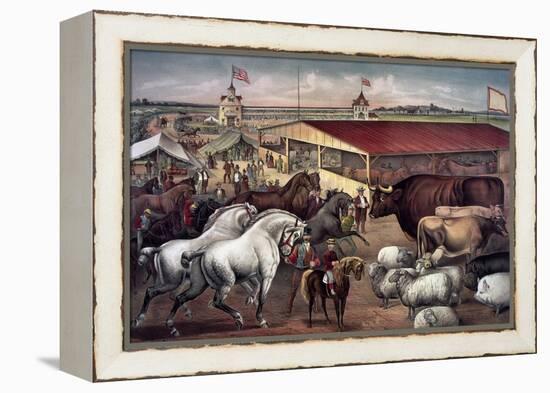 Sights at the Fair Ground-Currier & Ives-Framed Premier Image Canvas