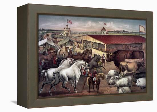 Sights at the Fair Ground-Currier & Ives-Framed Premier Image Canvas