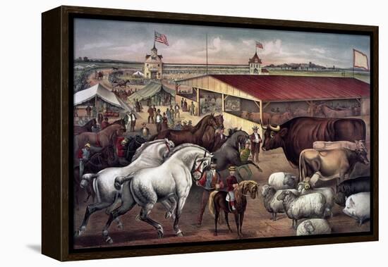 Sights at the Fair Ground-Currier & Ives-Framed Premier Image Canvas