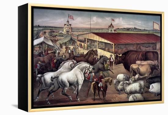 Sights at the Fair Ground-Currier & Ives-Framed Premier Image Canvas