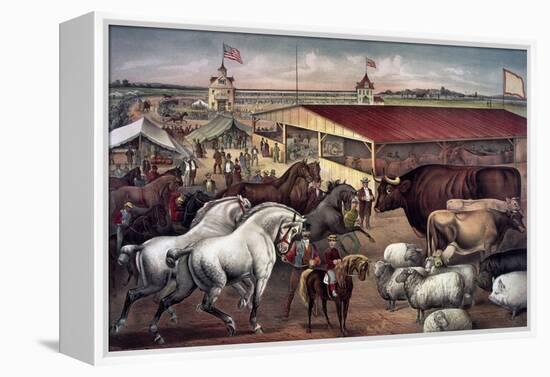 Sights at the Fair Ground-Currier & Ives-Framed Premier Image Canvas