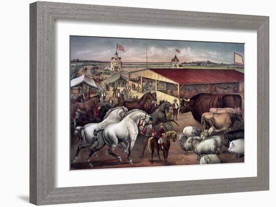 Sights at the Fair Ground-Currier & Ives-Framed Giclee Print