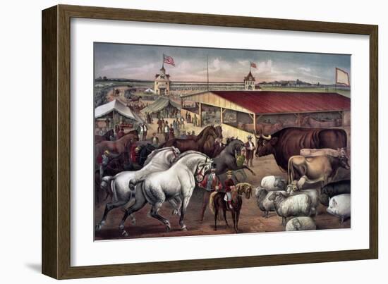 Sights at the Fair Ground-Currier & Ives-Framed Giclee Print