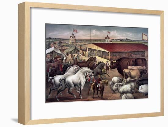 Sights at the Fair Ground-Currier & Ives-Framed Giclee Print