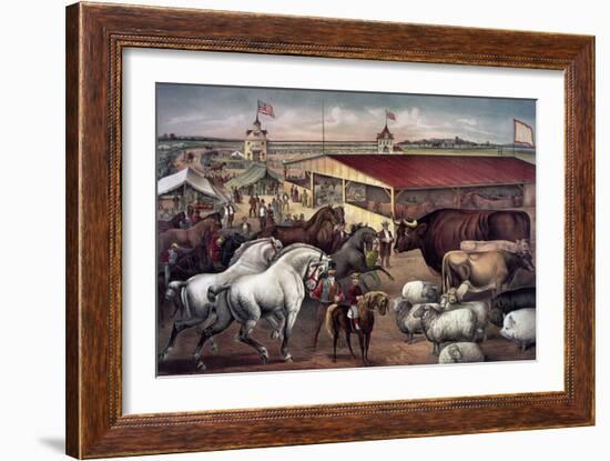 Sights at the Fair Ground-Currier & Ives-Framed Giclee Print