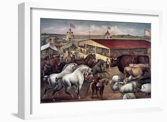 Sights at the Fair Ground-Currier & Ives-Framed Giclee Print