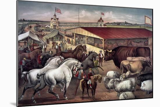 Sights at the Fair Ground-Currier & Ives-Mounted Giclee Print