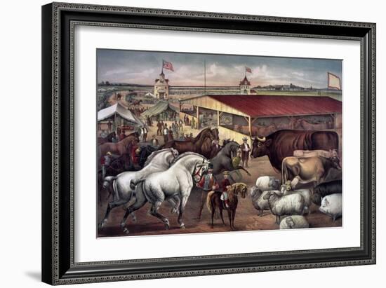 Sights at the Fair Ground-Currier & Ives-Framed Giclee Print