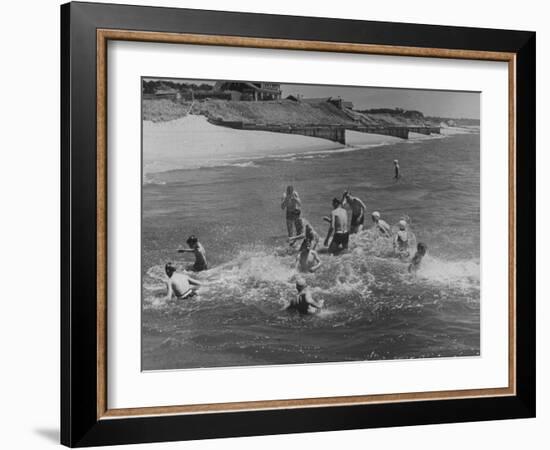 Sights of a Typical Summer at Cape Cod: Swimming in Nantucket Sound-Alfred Eisenstaedt-Framed Photographic Print