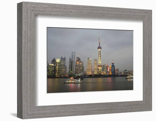 Sightseeing Dinner Boat on River, Shanghai, China-Cindy Miller Hopkins-Framed Photographic Print