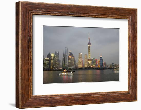 Sightseeing Dinner Boat on River, Shanghai, China-Cindy Miller Hopkins-Framed Photographic Print