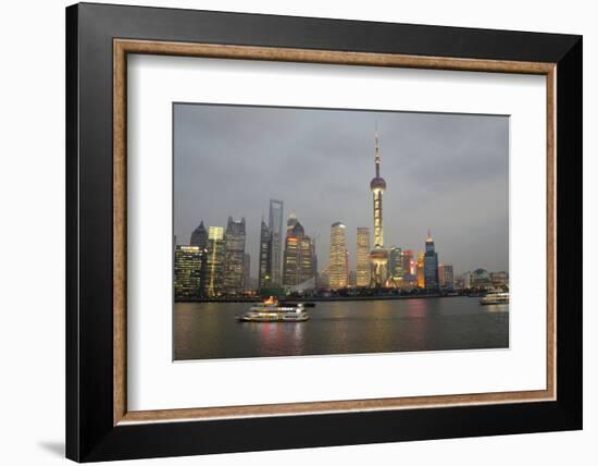 Sightseeing Dinner Boat on River, Shanghai, China-Cindy Miller Hopkins-Framed Photographic Print