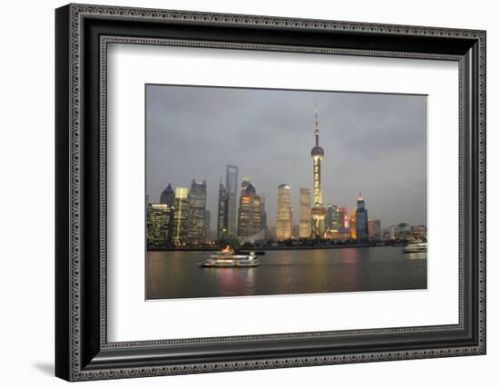 Sightseeing Dinner Boat on River, Shanghai, China-Cindy Miller Hopkins-Framed Photographic Print