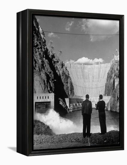 Sightseers Enjoying the Magnificent Power of Boulder Dam-Alfred Eisenstaedt-Framed Premier Image Canvas