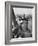 Sightseers Hanging Out Windows in Crown of Statue of Liberty with NJ Shore in the Background-Margaret Bourke-White-Framed Photographic Print