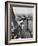 Sightseers Hanging Out Windows in Crown of Statue of Liberty with NJ Shore in the Background-Margaret Bourke-White-Framed Photographic Print