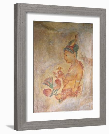 Sigiriya Damsels/Cloud Maidens, Sigiriya Lion Rock Fortress, UNESCO World Heritage Site, Sri Lanka-Peter Barritt-Framed Photographic Print