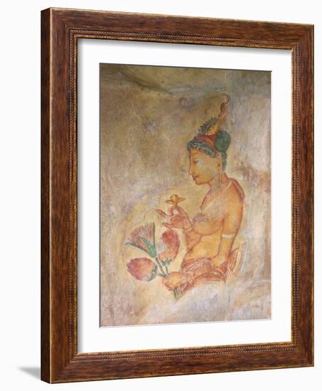 Sigiriya Damsels/Cloud Maidens, Sigiriya Lion Rock Fortress, UNESCO World Heritage Site, Sri Lanka-Peter Barritt-Framed Photographic Print