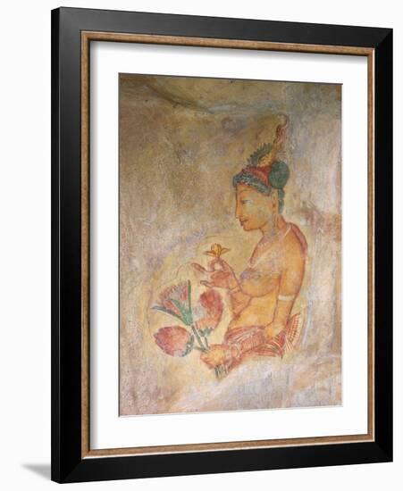 Sigiriya Damsels/Cloud Maidens, Sigiriya Lion Rock Fortress, UNESCO World Heritage Site, Sri Lanka-Peter Barritt-Framed Photographic Print